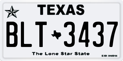 TX license plate BLT3437