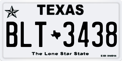 TX license plate BLT3438