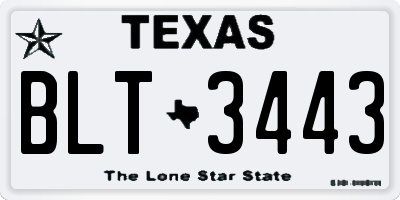 TX license plate BLT3443