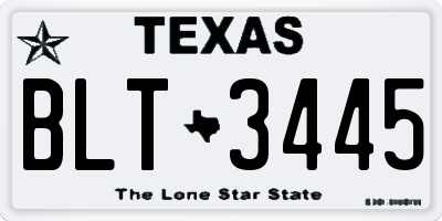 TX license plate BLT3445