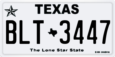 TX license plate BLT3447