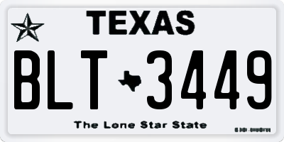 TX license plate BLT3449