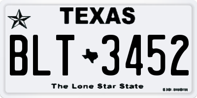 TX license plate BLT3452