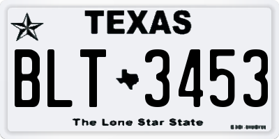 TX license plate BLT3453