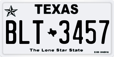 TX license plate BLT3457