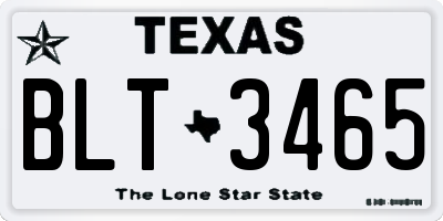 TX license plate BLT3465