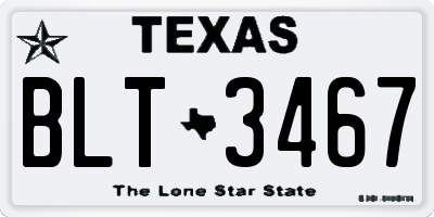 TX license plate BLT3467