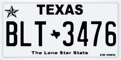 TX license plate BLT3476