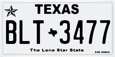 TX license plate BLT3477