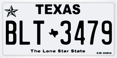 TX license plate BLT3479