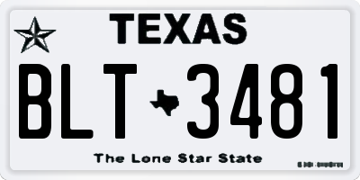 TX license plate BLT3481
