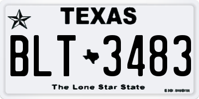 TX license plate BLT3483