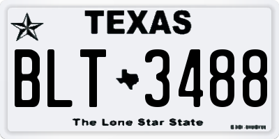 TX license plate BLT3488