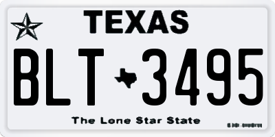 TX license plate BLT3495