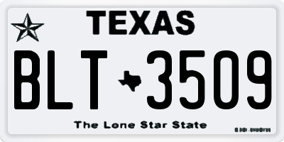 TX license plate BLT3509