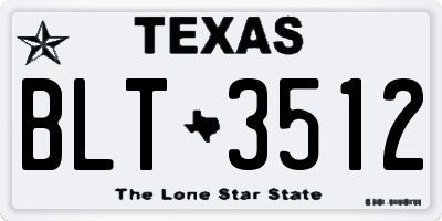 TX license plate BLT3512