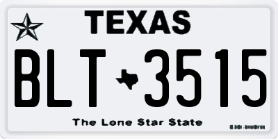 TX license plate BLT3515