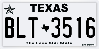 TX license plate BLT3516