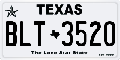 TX license plate BLT3520