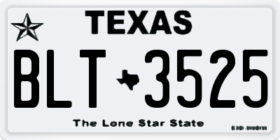 TX license plate BLT3525