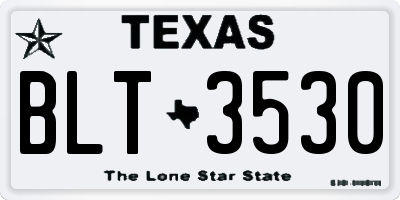 TX license plate BLT3530