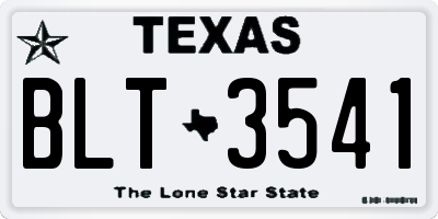 TX license plate BLT3541