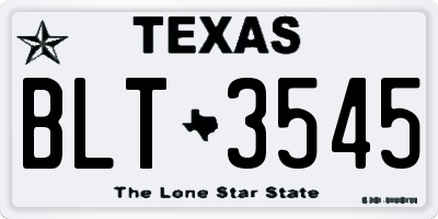 TX license plate BLT3545