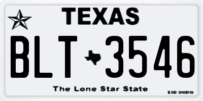 TX license plate BLT3546