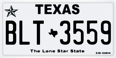 TX license plate BLT3559