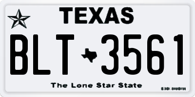 TX license plate BLT3561