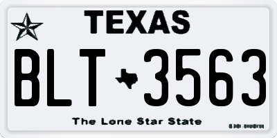 TX license plate BLT3563