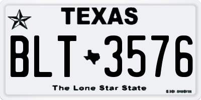 TX license plate BLT3576