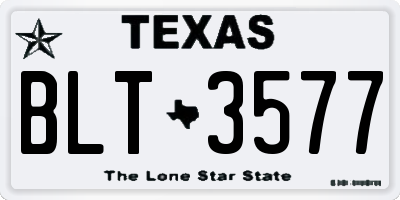 TX license plate BLT3577