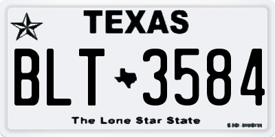 TX license plate BLT3584