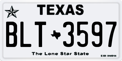 TX license plate BLT3597