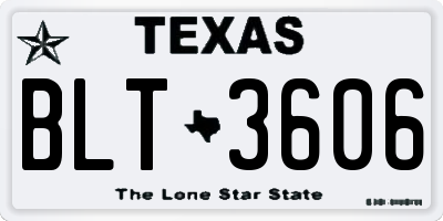 TX license plate BLT3606