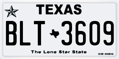 TX license plate BLT3609