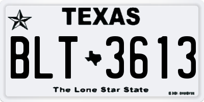 TX license plate BLT3613