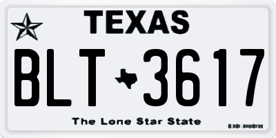 TX license plate BLT3617