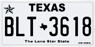 TX license plate BLT3618