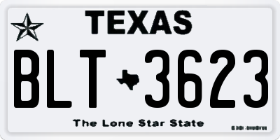 TX license plate BLT3623