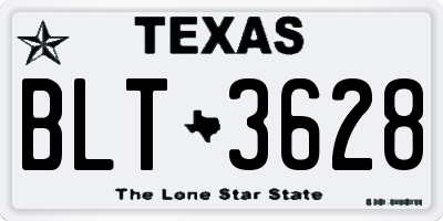 TX license plate BLT3628