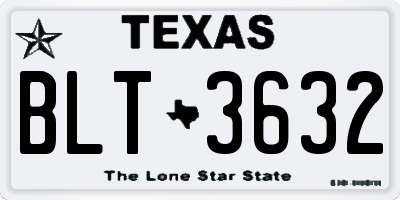 TX license plate BLT3632