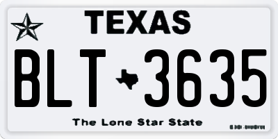 TX license plate BLT3635