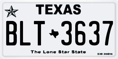 TX license plate BLT3637