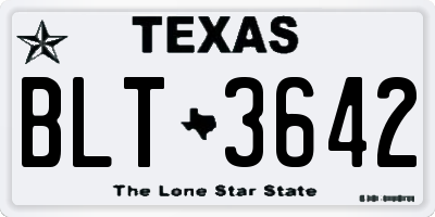TX license plate BLT3642