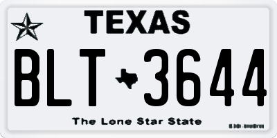 TX license plate BLT3644