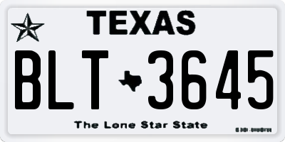 TX license plate BLT3645