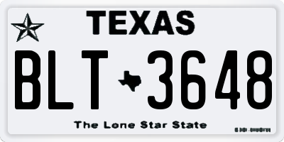 TX license plate BLT3648