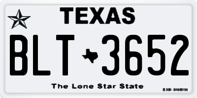 TX license plate BLT3652